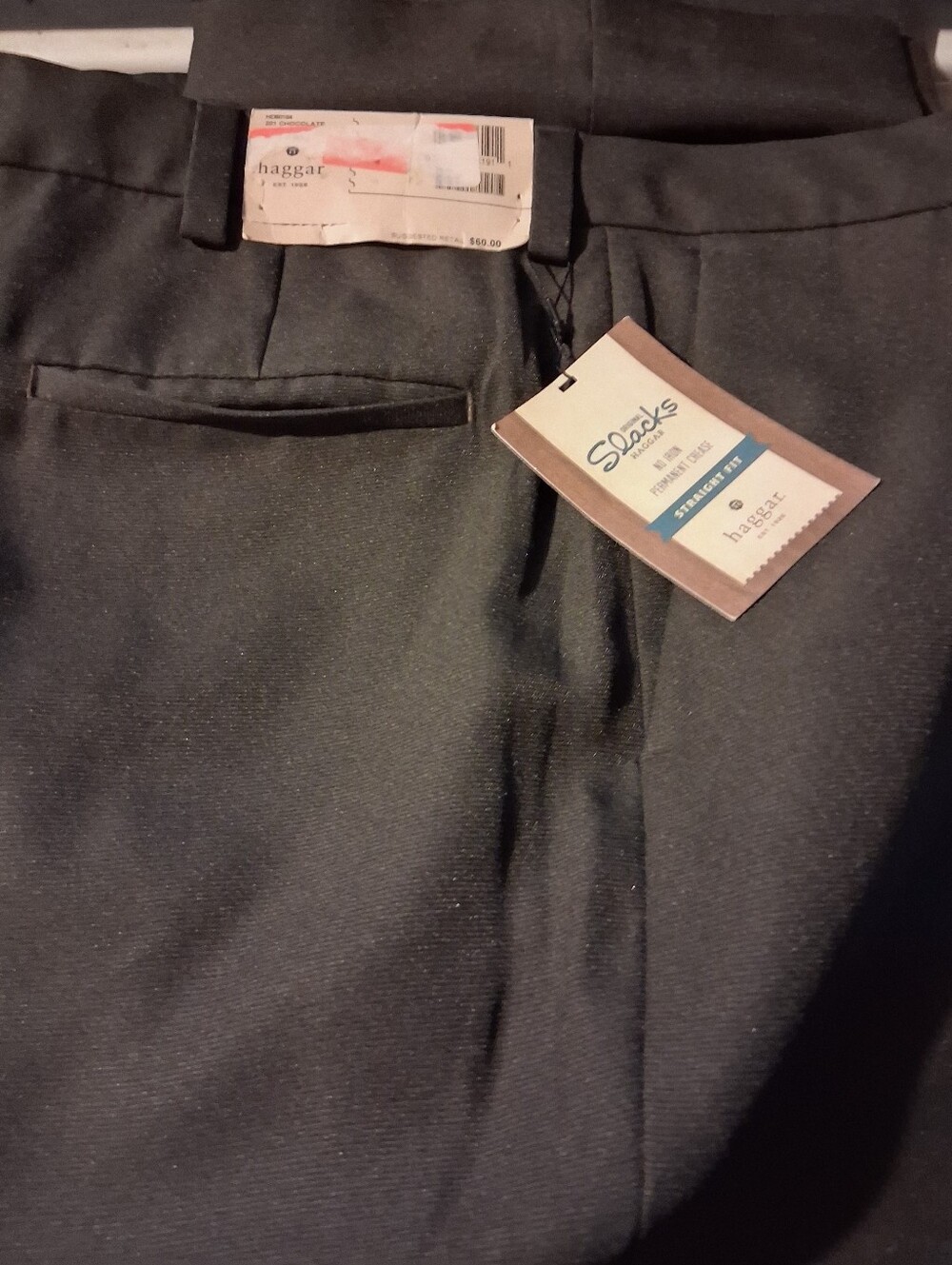 Haggar Men's Black Flat-Front Dress Pants Size 42 Please Read